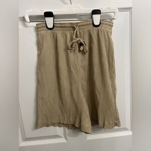Vintage paperbag flowy khaki beige boho indie shorts by Laura Gayle size small
